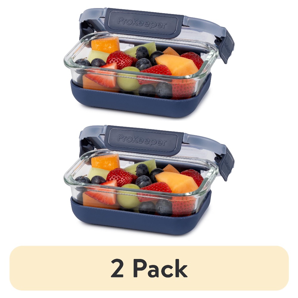 Food Prep Snacks - 2 Pack 1.6 Cup Glass Food