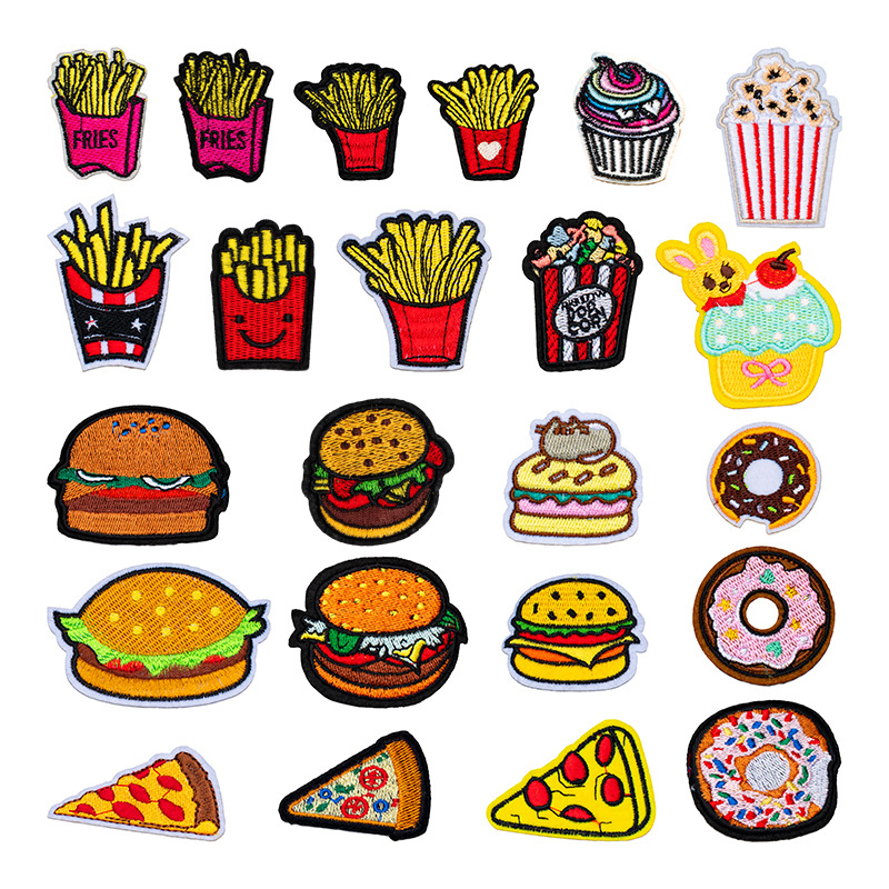 Food Snacks Pictures - Fast Food Series Embroidered Cloth Appliques