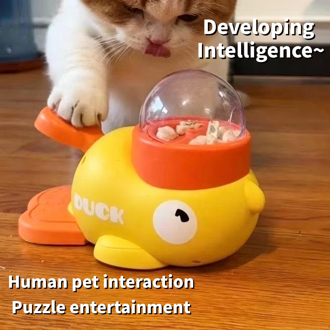 Yellow Food Snacks - Yellow Duck Pet Snack Dispenser, Interactive