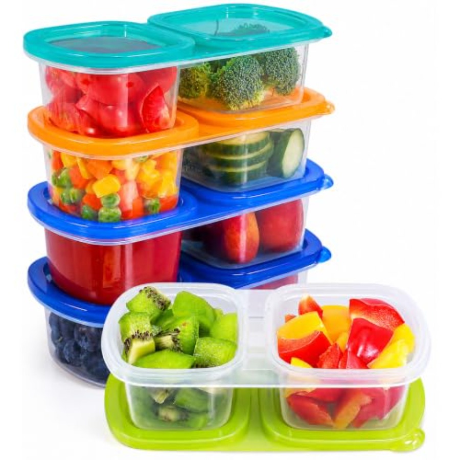 Food Prep Snacks - 5-Pack Reusable Snack Containers with Lids