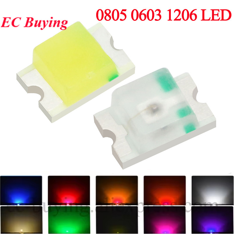 Yellow Food Snacks - 100Pcs 0805 0603 1206 SMD LED