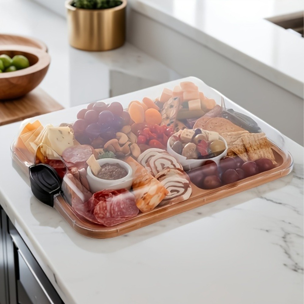 Food Snacks In Japan - Wooden Partitioned Snack Tray Square Household