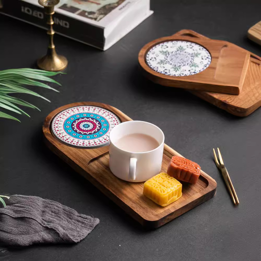 Acacia Wood Tea Tray Food Oval - огляд і ціна Food Snacks In Japan