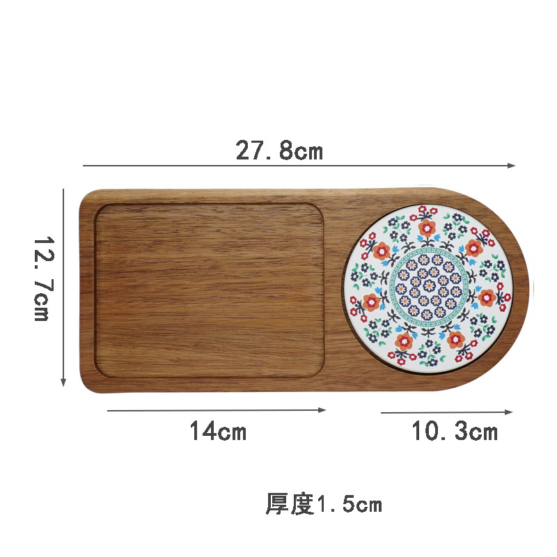 Acacia Wood Tea Tray Food Oval - огляд і ціна Food Snacks In Japan