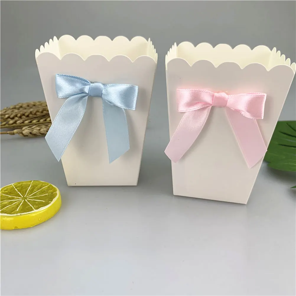 12pcs Pink Bow Popcorn Box Par - огляд і ціна Food Snacks For Baby Shower