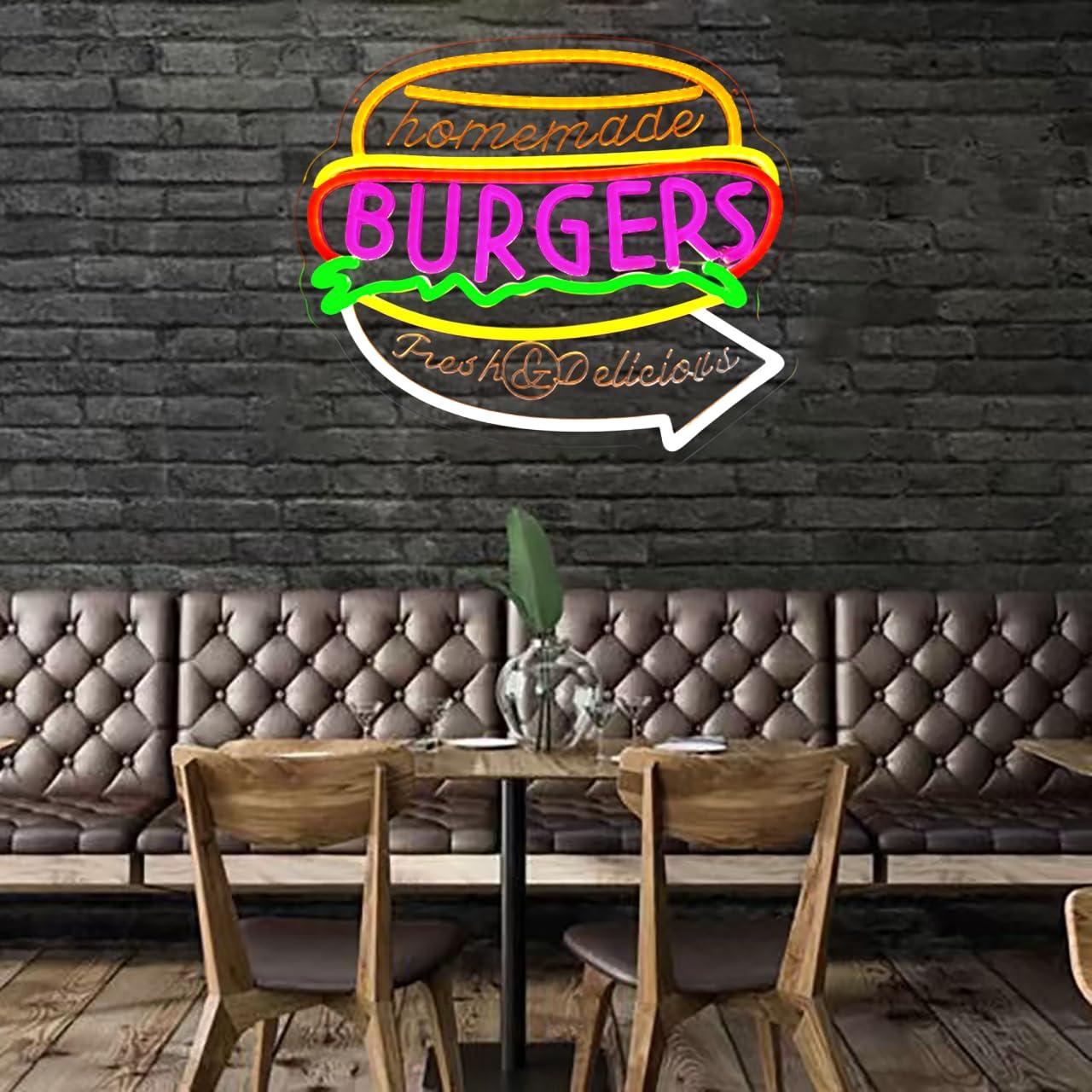 Homemade Burgers Neon Sign USB - огляд і ціна Homemade Food Snacks