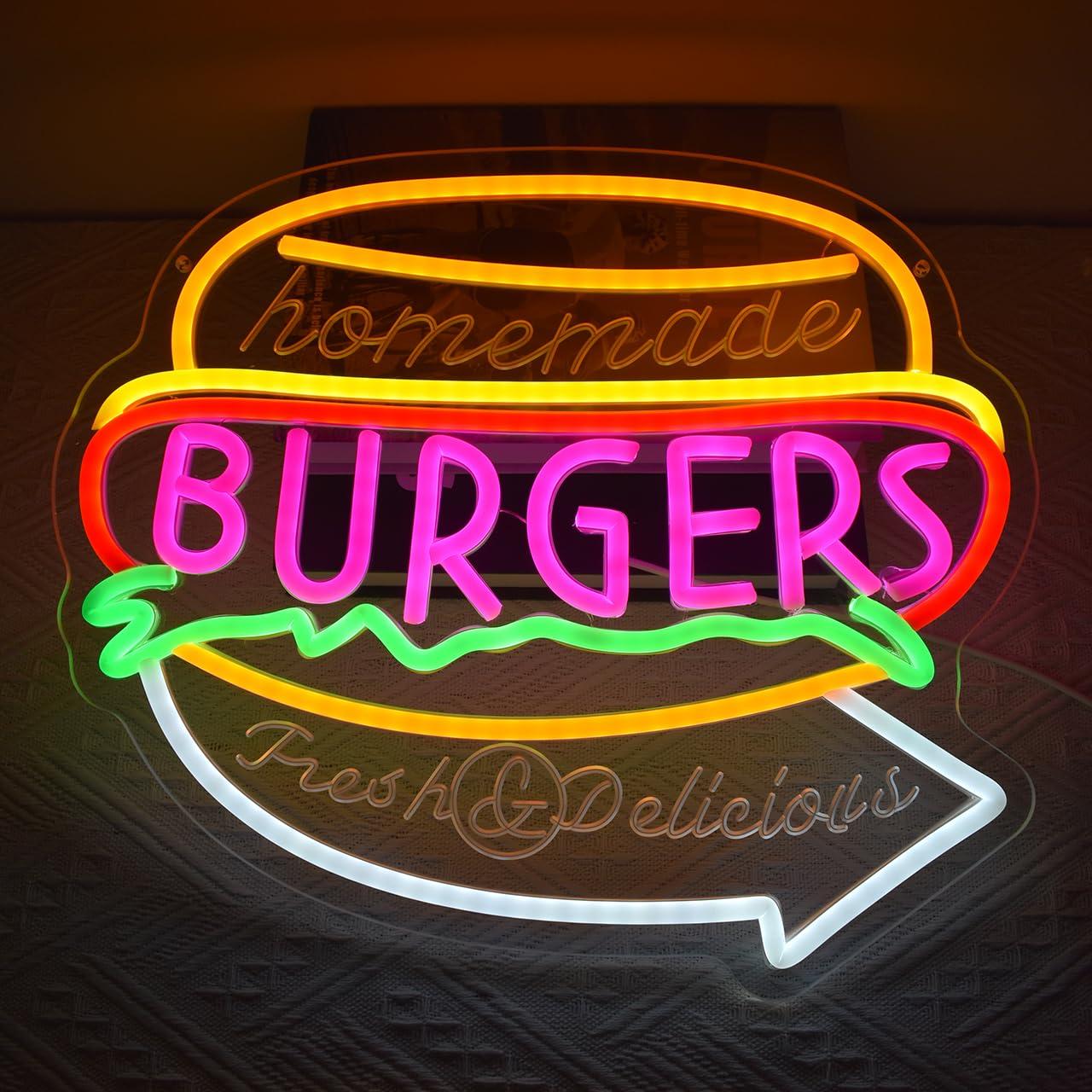 Homemade Burgers Neon Sign USB - огляд і ціна Homemade Food Snacks