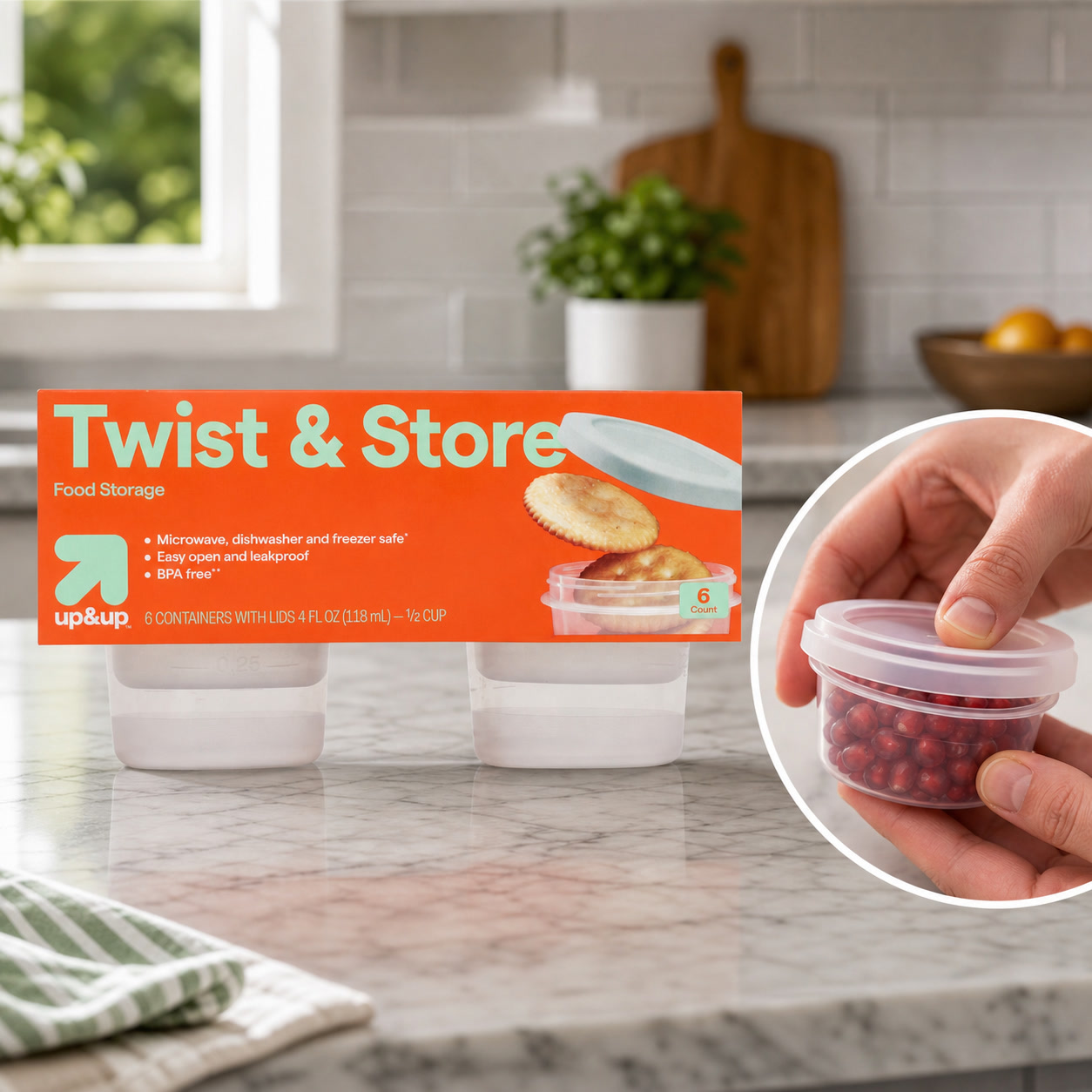 6ct Round Twist-Lock Food Stor - огляд і ціна Food Prep Snacks