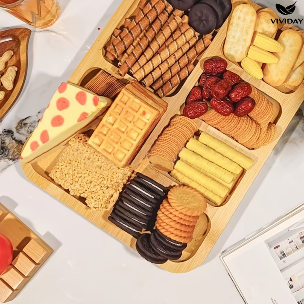 Wooden Partitioned Snack Tray  - огляд і ціна Food Snacks In Japan