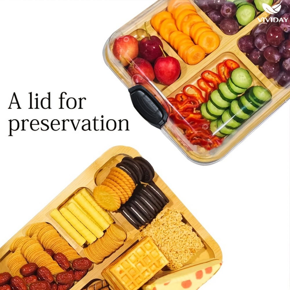 Wooden Partitioned Snack Tray  - огляд і ціна Food Snacks In Japan